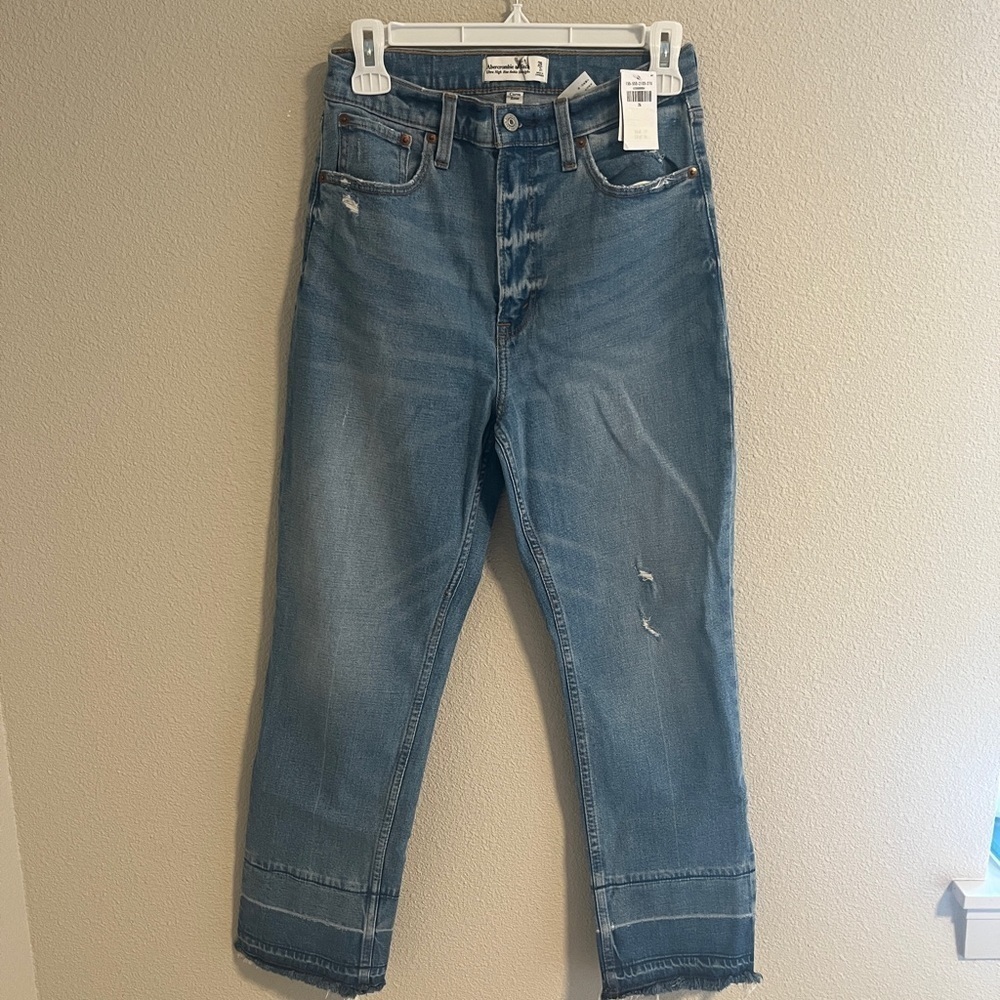 NWT Abercrombie & Fitch curve love ultra high rise ankle straight size 26